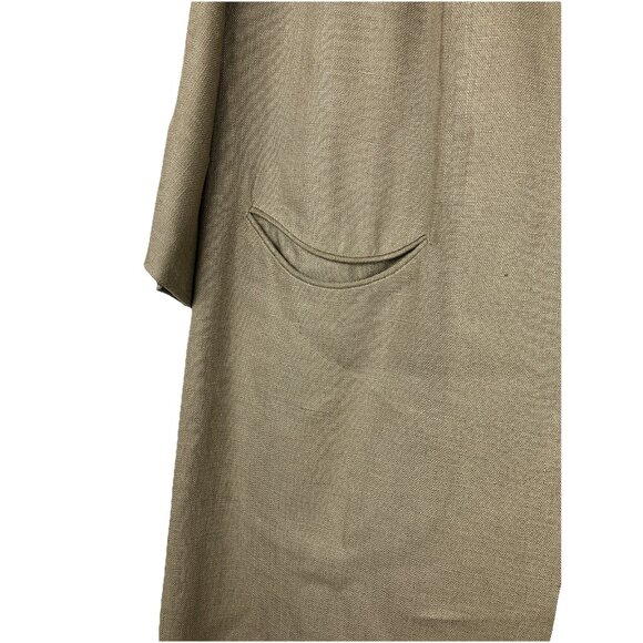 C 1970s Bonnie Cashin Linen Coat Duster Mon Symbol Mandarin Collar - Picture 3 of 7